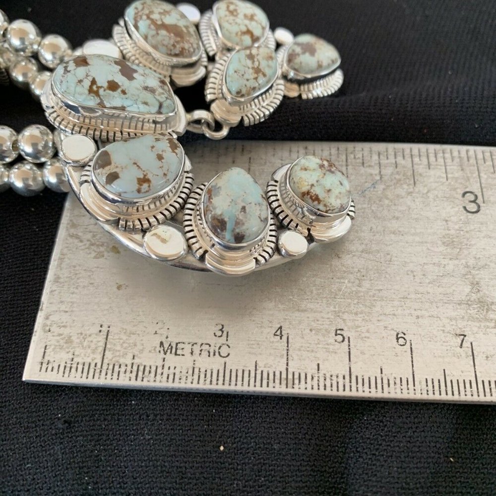 Dry Creek Turquoise Sterling Squash Necklace - Picture 11 of 12